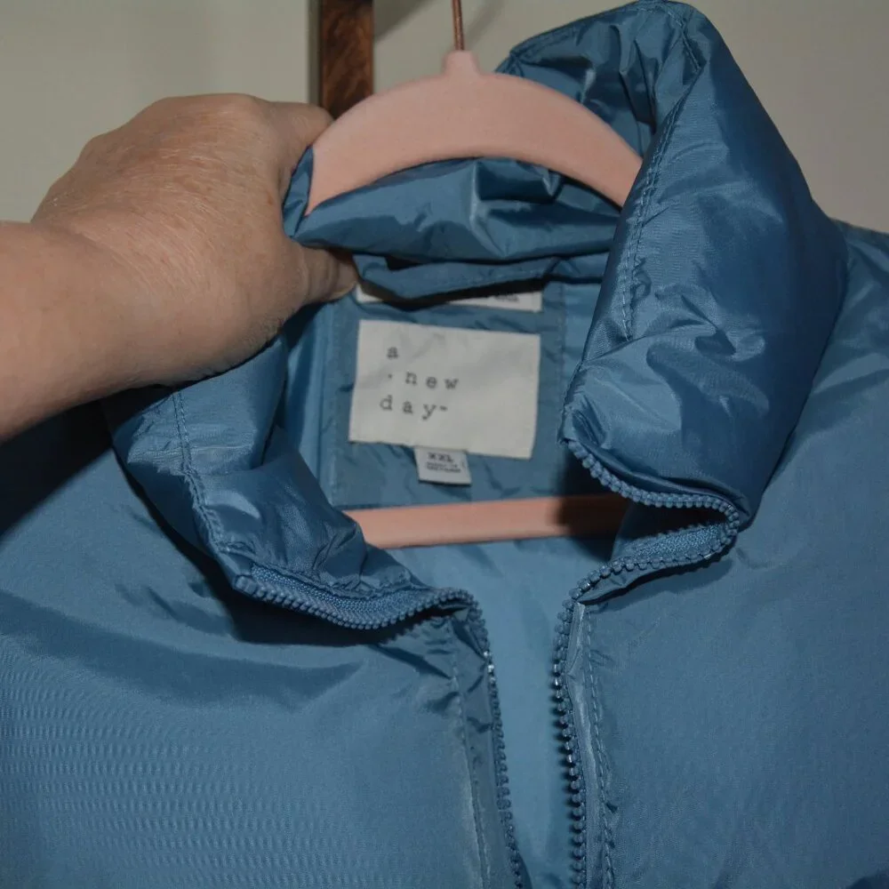 A New Day Women's Matte Puffer Jacket Coat in Light Blue XXL - New! - Picture 6 of 10